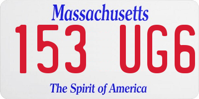 MA license plate 153UG6