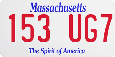 MA license plate 153UG7