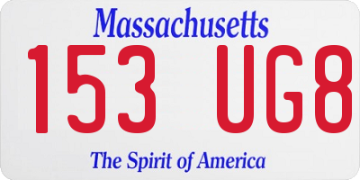 MA license plate 153UG8