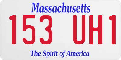 MA license plate 153UH1