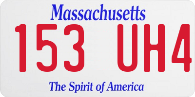 MA license plate 153UH4