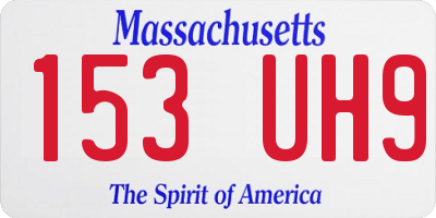 MA license plate 153UH9