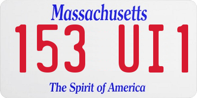 MA license plate 153UI1