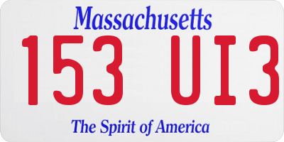 MA license plate 153UI3