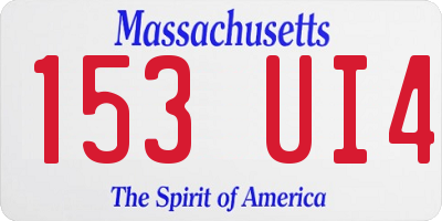 MA license plate 153UI4