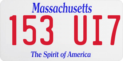 MA license plate 153UI7