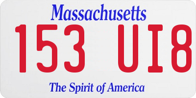 MA license plate 153UI8