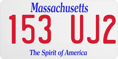 MA license plate 153UJ2