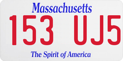 MA license plate 153UJ5