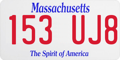 MA license plate 153UJ8