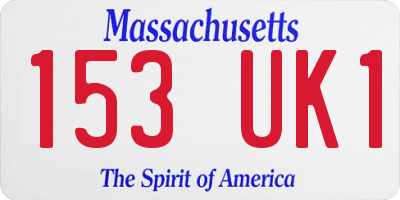 MA license plate 153UK1