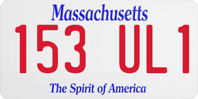 MA license plate 153UL1