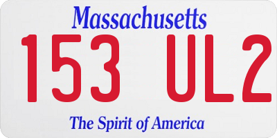 MA license plate 153UL2