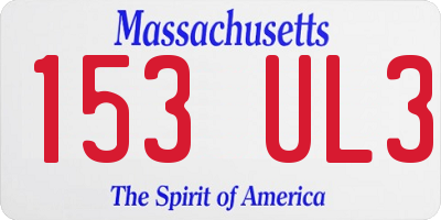 MA license plate 153UL3