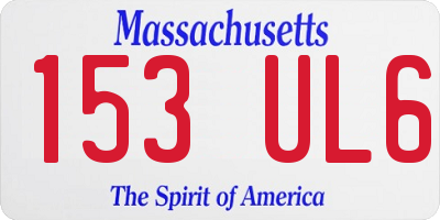 MA license plate 153UL6