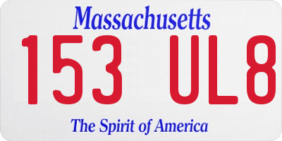 MA license plate 153UL8