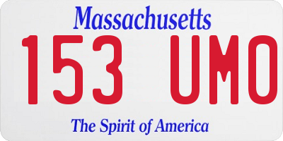 MA license plate 153UM0