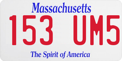 MA license plate 153UM5