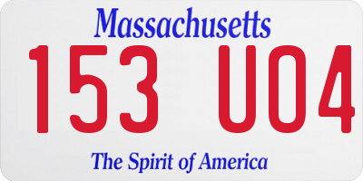 MA license plate 153UO4