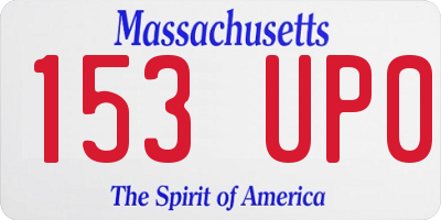 MA license plate 153UP0