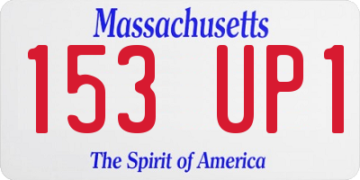 MA license plate 153UP1