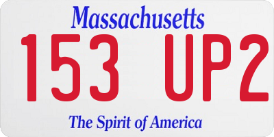 MA license plate 153UP2