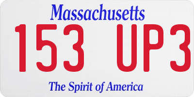 MA license plate 153UP3