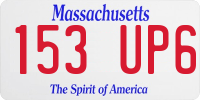 MA license plate 153UP6