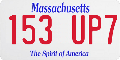 MA license plate 153UP7
