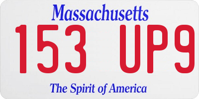 MA license plate 153UP9