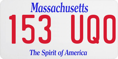 MA license plate 153UQ0