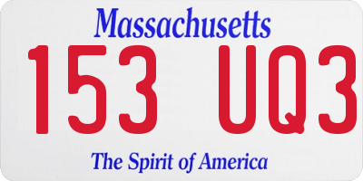MA license plate 153UQ3