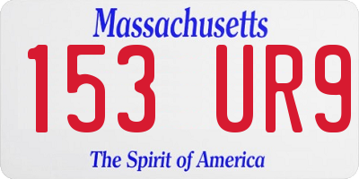 MA license plate 153UR9