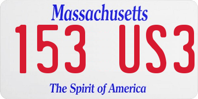 MA license plate 153US3