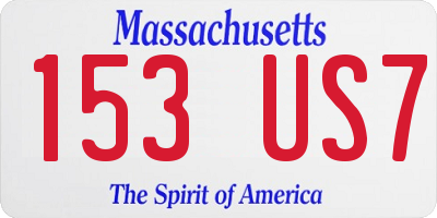 MA license plate 153US7