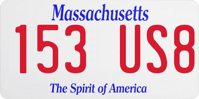 MA license plate 153US8