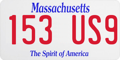 MA license plate 153US9