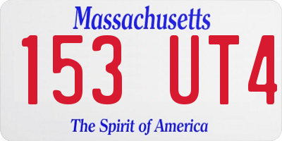MA license plate 153UT4