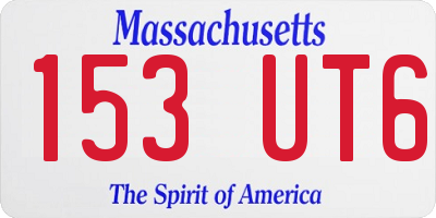 MA license plate 153UT6