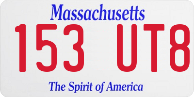 MA license plate 153UT8