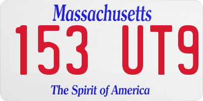 MA license plate 153UT9