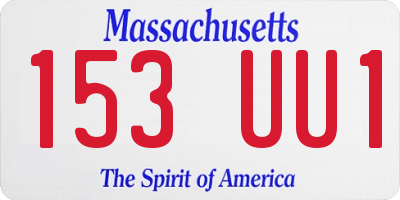MA license plate 153UU1