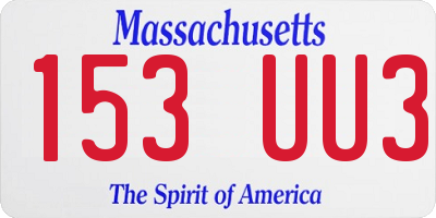 MA license plate 153UU3