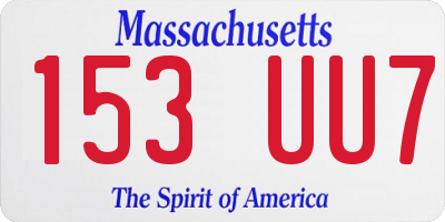 MA license plate 153UU7