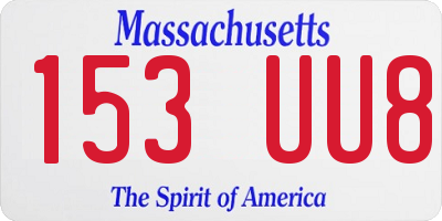 MA license plate 153UU8