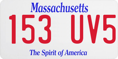 MA license plate 153UV5