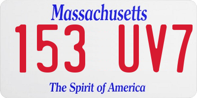 MA license plate 153UV7