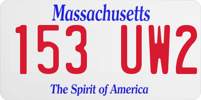 MA license plate 153UW2