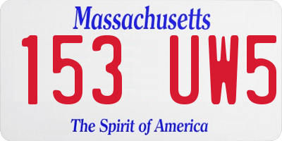 MA license plate 153UW5