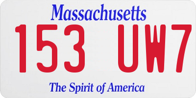 MA license plate 153UW7